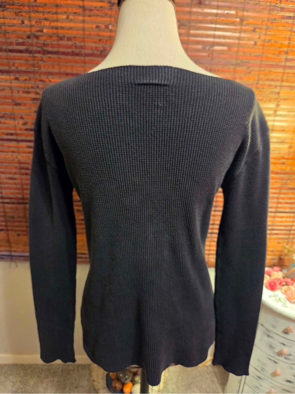 Ride-On Black Knit Top with Red & Silver Rhinestone Jeep Motif - Picture 4 of 5
